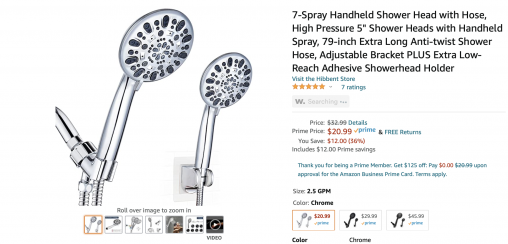 7-Spray Handheld Shower Head with Hose Unboxing